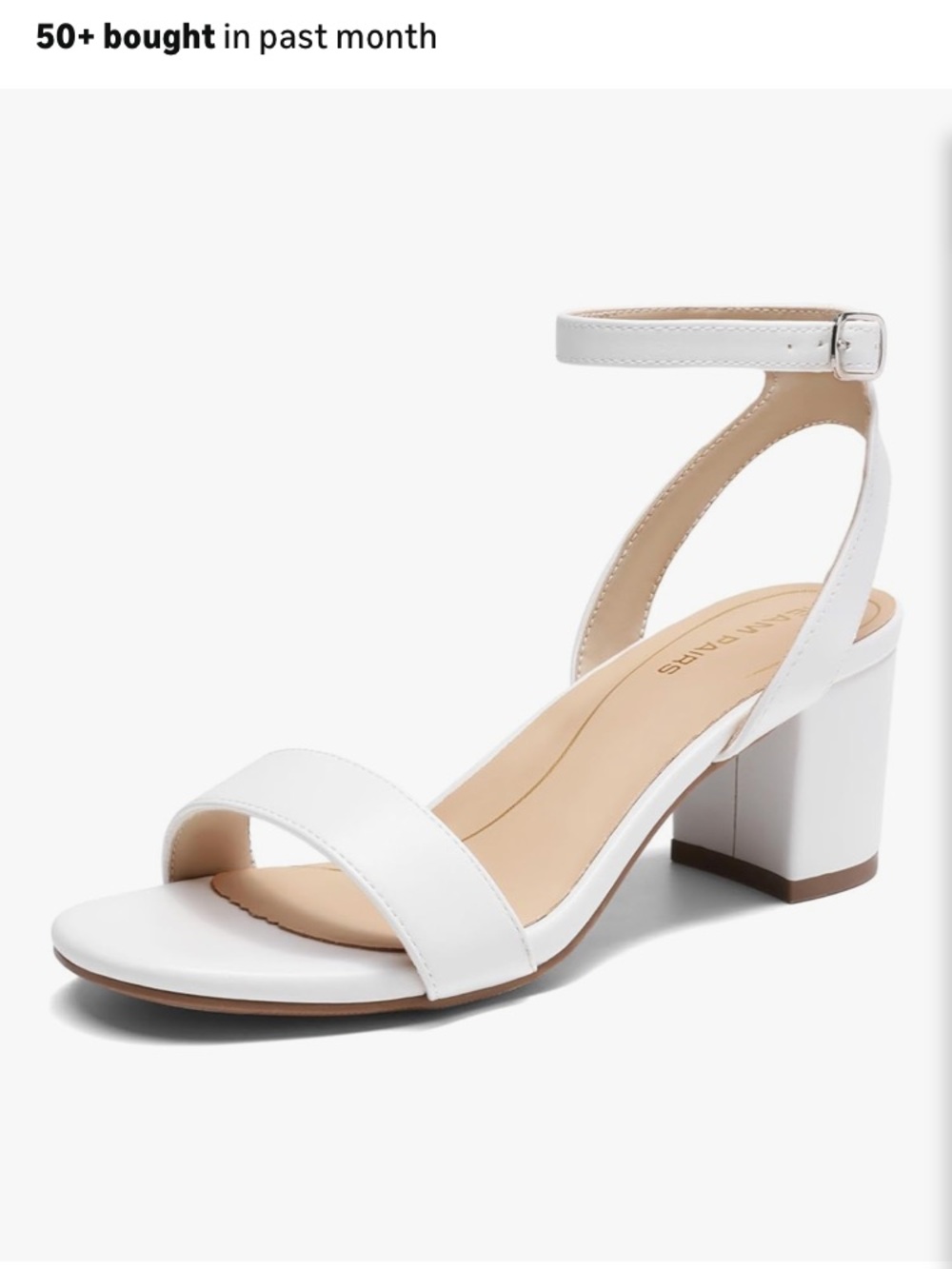Dream Pairs White Ankle-Strap Block Heel Sandals